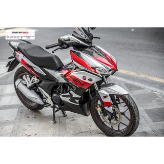 Tem trùm xe Winner X đỏ bạc đen HP4, độ thiết kế team dán phủ decal xe máy giá rẻ đẹp