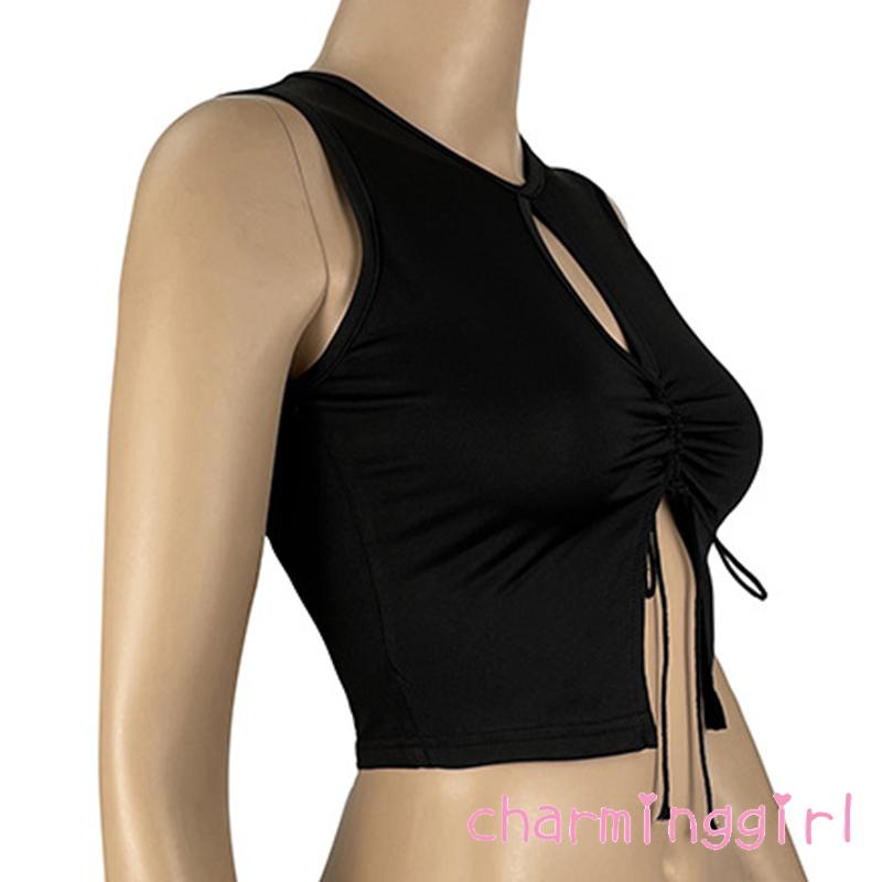 Áo crop top không tay màu sắc thời trang mùa hè dành cho nữ