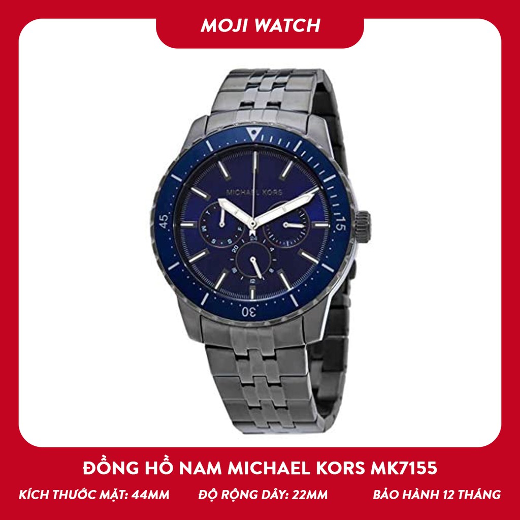 Đồng hồ nam Michael Kors MK7155 44mm mặt tròn dây kim loại cao cấp