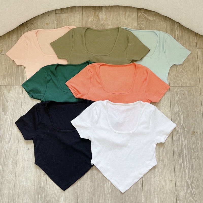 Áo thun croptop, Áo croptop sát nách nữ chất thun gân thoáng mát ☘️☘️☘️☘️NY HP alohashop91