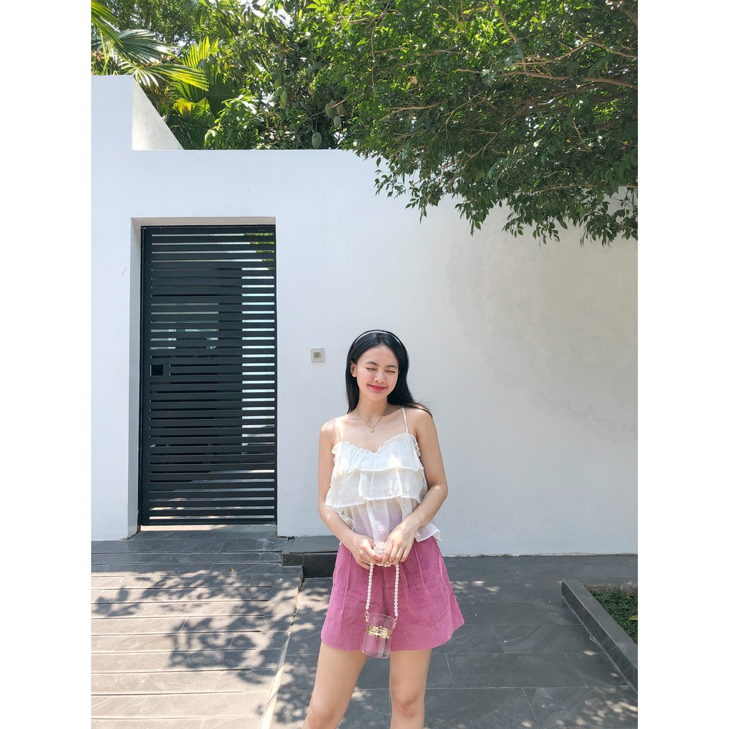 Quần shorts nhung lưng liền ống rộng MAGENTA SHORTS | BigBuy360 - bigbuy360.vn