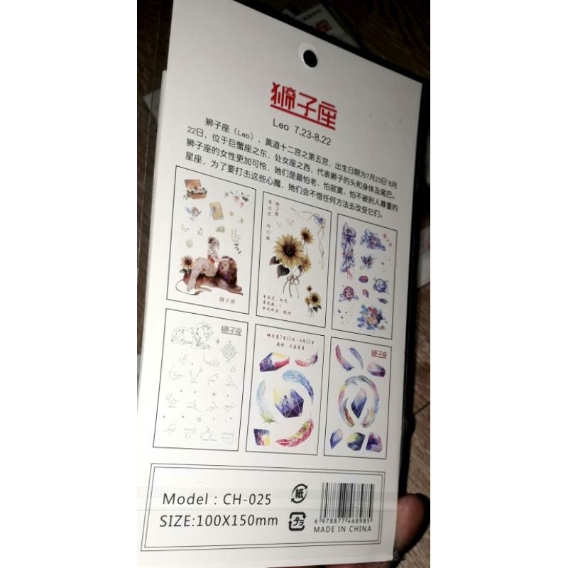 Một sét 6 tờ hình dán 3D cao cấp trang trí kích thước 10x15 cm có 6 mẫu khác nhau rất đẹp