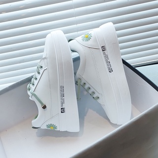 Giày Sneaker Nữ G45 Màu Trắng Đế Cao Thêu Hoa Phong Cách Hàn Quốc Đi Học Đi Chơi. Giày Thể Thao Nữ Đẹp Giá Rẻ