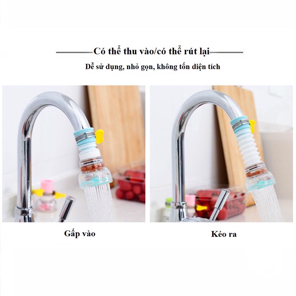 Đầu vòi lọc nước tăng áp xoay 360 độ - Dùng cho bồn rửa chén, bát