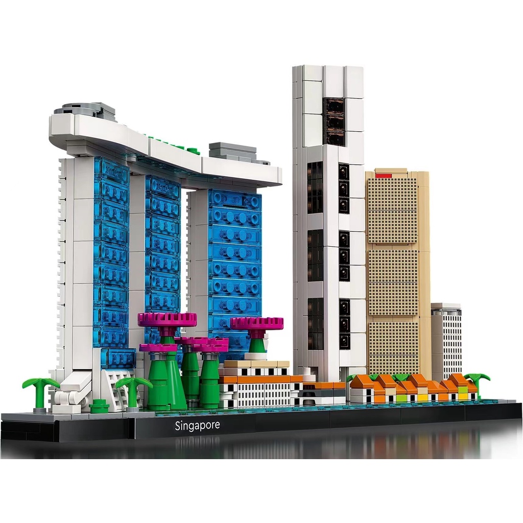 827 Chiếc|Đồ Chơi Lắp Ráp Lego Kiến Trúc Singapore Giáo Dục Cho Trẻ