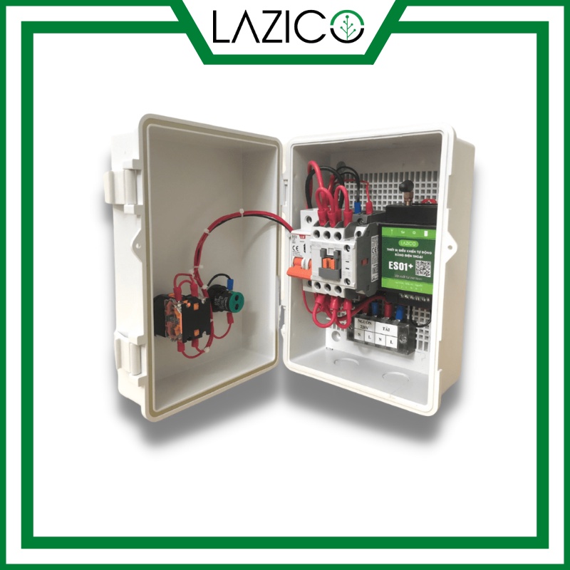 Tủ điều khiển từ xa máy bơm nước 220V qua điện thoại dùng app smartphone công suất 3hp-10hp LAZICO LZ1B+