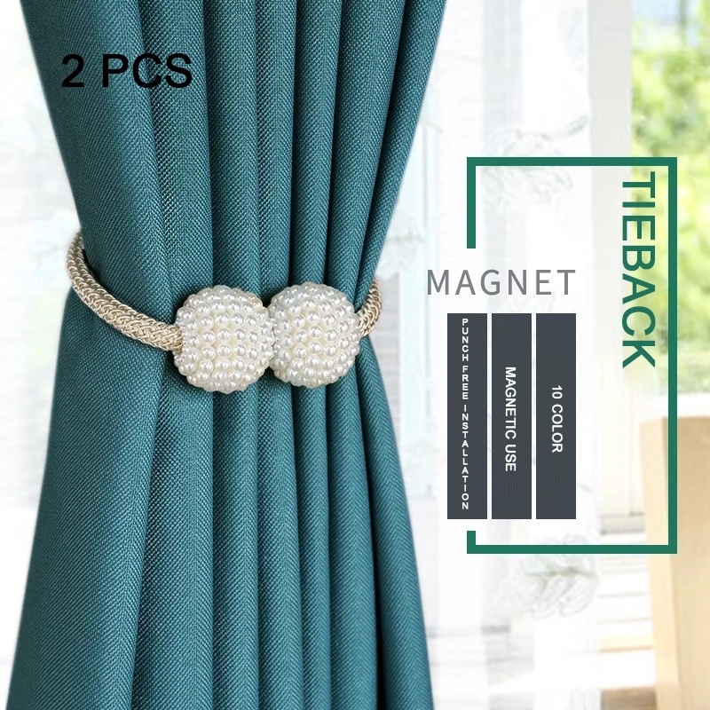 1 Dây Buộc Rèm Cửa Nam Châm Đính Ngọc Trai Nhân Tạo Thời Trang Giá Đỡ