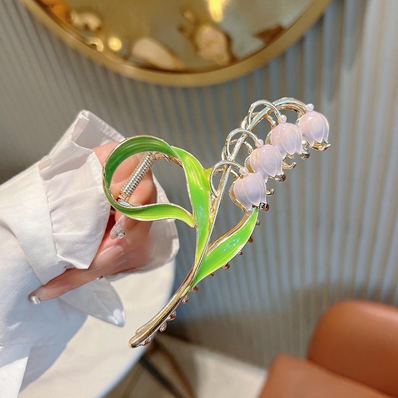 Kẹp Tóc Kim Loại Hình Hoa Lan Phong Cách Hàn Quốc Cho Nữ