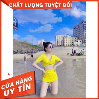 Bikini, Đồ Bơi Nữ 2 Mảnh Cộc Tay Xoắn Ngực