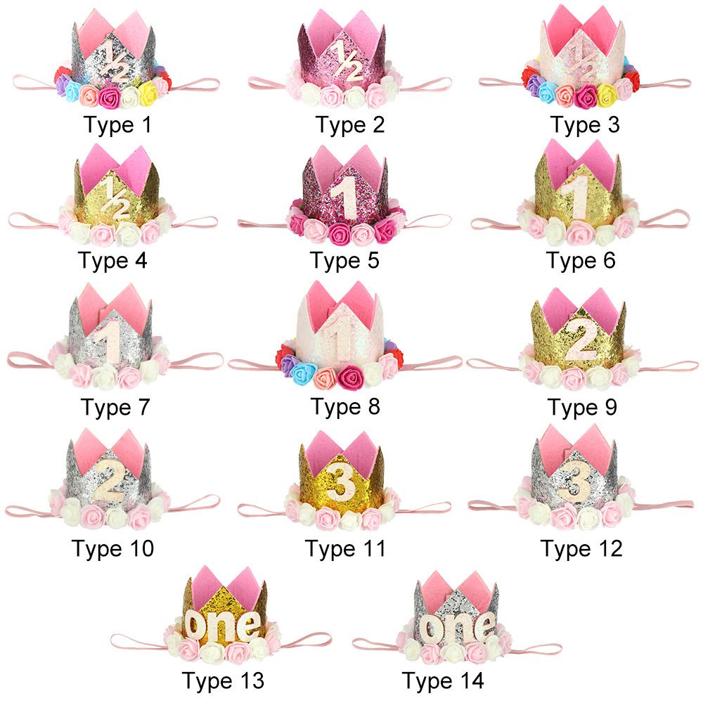 KUNHEV Băng đô cài tóc hình vương miện hoàng tử/công chúa/quà tặng sinh nhật cho bé trai/bé gái 1/2/3