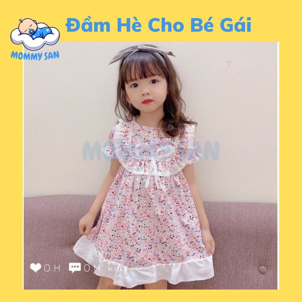 Đầm Công Chúa Bông Hoa Nhí Vải Mềm cho bé gái từ 10 - 24kg