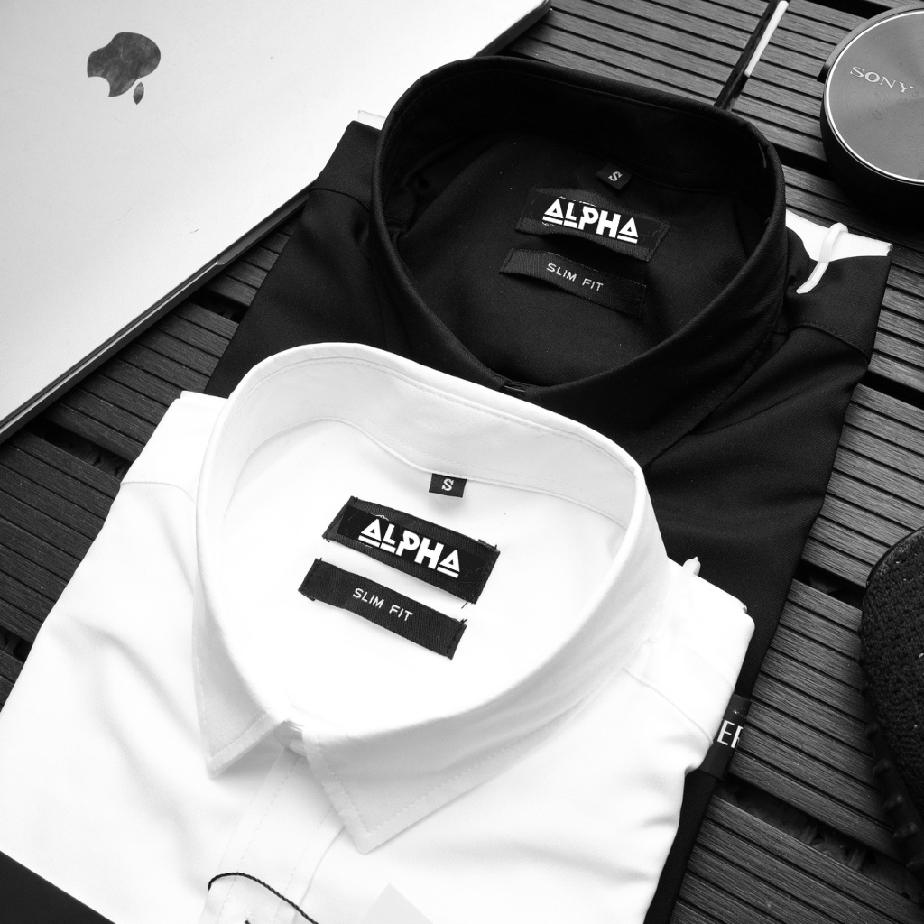 Áo sơ mi nam ngắn tay GEN cổ bẻ hai màu basic chất vải lụa mịn cao cấp GEN08