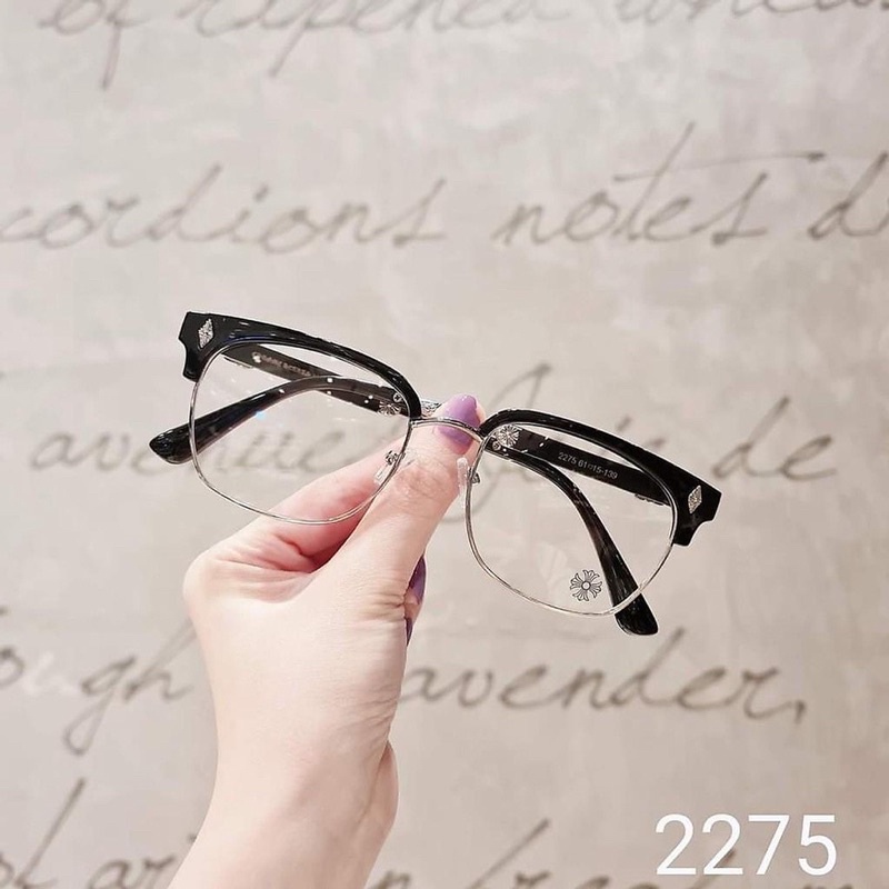 Gọng kính cận nam , nữ Chorme heart 2275 Gọng nửa viền kim loại - TAMANHEYEWEAR Nhận cắt kính theo yêu cầu