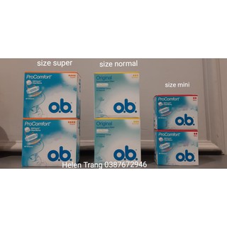 Băng vệ sinh tampon ob Đức size normal original 64st