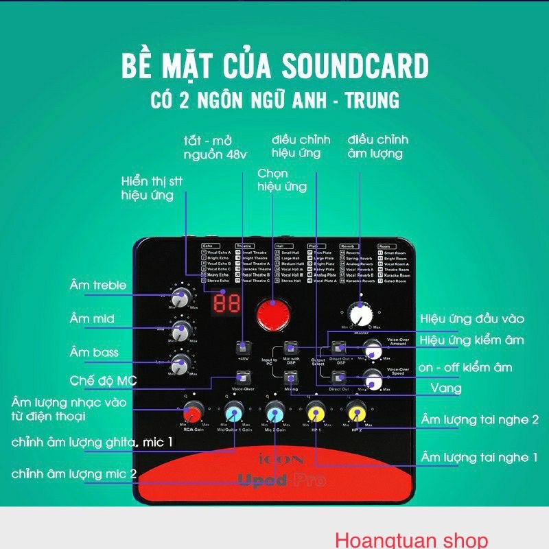 Bộ Sound card âm thanh ICON UPOD PRO( tặng giắc chuyển)