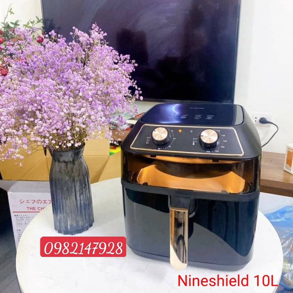 Nồi chiên không dầu 10L Nineshield KB-8001M Cam hết chính hãng BH 12 tháng , Chiên nướng đa năng tiện lợi