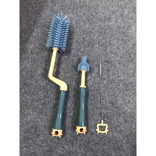 Cọ rửa bình silicon 3 Chi tiết (cọ bình, cọ núm ti và cọ ống hút)
