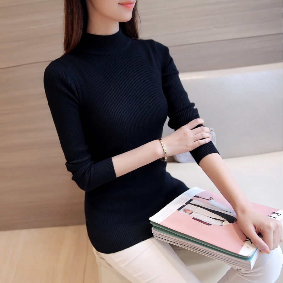 Áo len nữ dài tay trơn basic al24