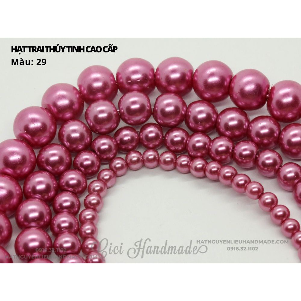 Túi lẻ Hạt trai nhân tạo thủy tinh size 4mm và 6mm 1/2 Cici Handmade chuyên hạt đá hạt pha lê cườm hạt trang sức tự làm