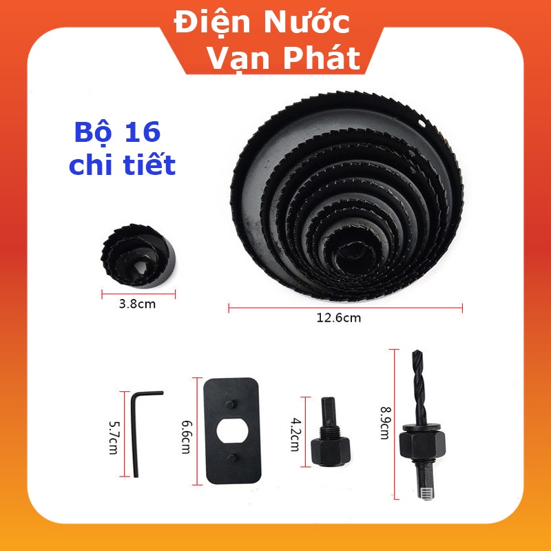 Mũi Khoan Đục Gỗ, Bộ Khoét Lỗ Tròn Mũi Khoét Gỗ 11 Chi Tiết Bộ Dụng Cụ Khoét Lỗ 11 Chi Tiết (Gỗ, Thạch Cao, Nhôm)