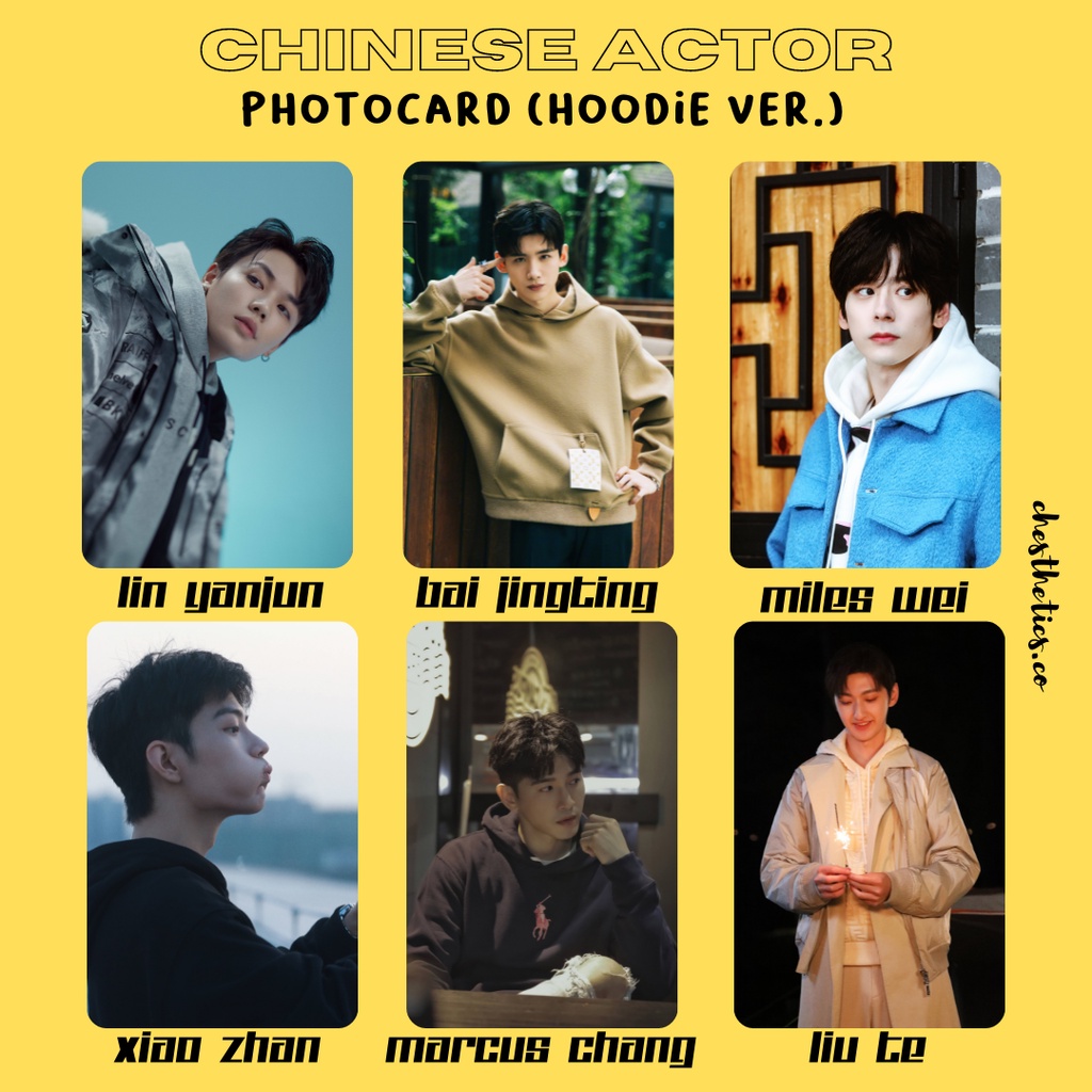 [ CHINA ACTOR ] Ảnh Card Bo Góc Diễn Viên Nam Trung Quốc - Chủ Đề Thời Trang Hoodie [ PHOTOCARD ]