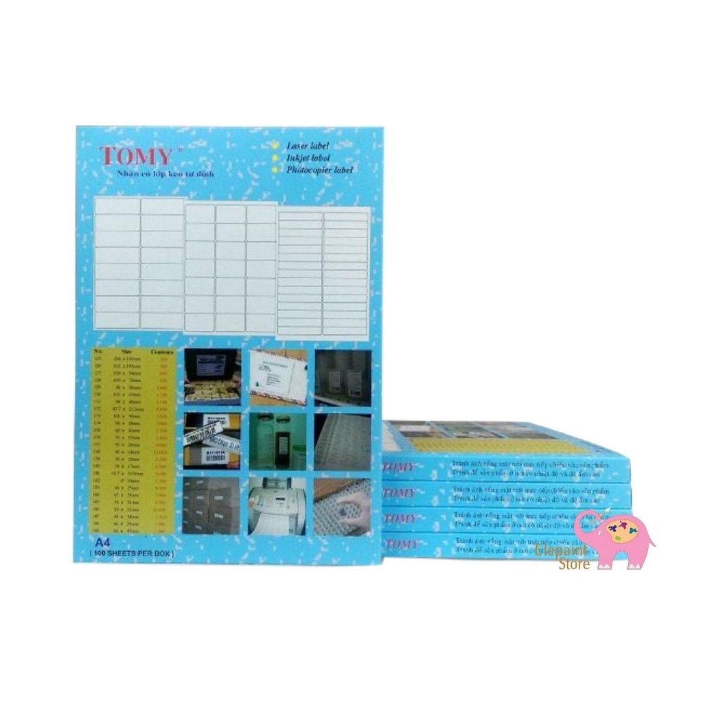 Thùng 10 hộp nhãn dán decal chia tem Tomy đủ size