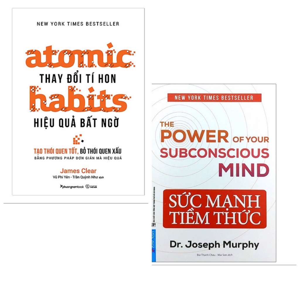 Sách combo 2 cuốn: Atomic habits - Thay đổi tí hon Hiệu quả bất ngờ + Sức Mạnh Tiềm Thức