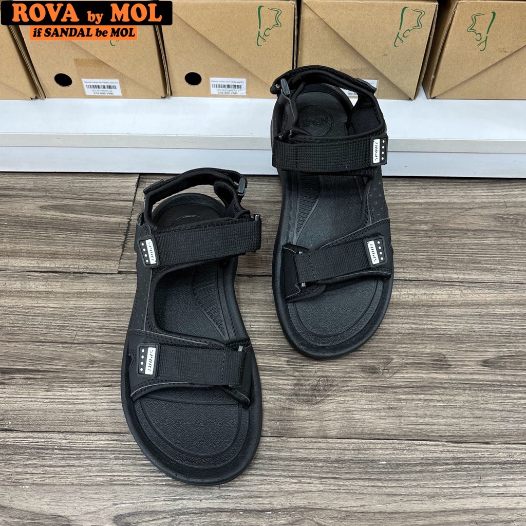 Giày Sandal Nam Hiệu Rova Quai Da Microfiber Siêu Bền Đi Làm Đi Học Mã RV972