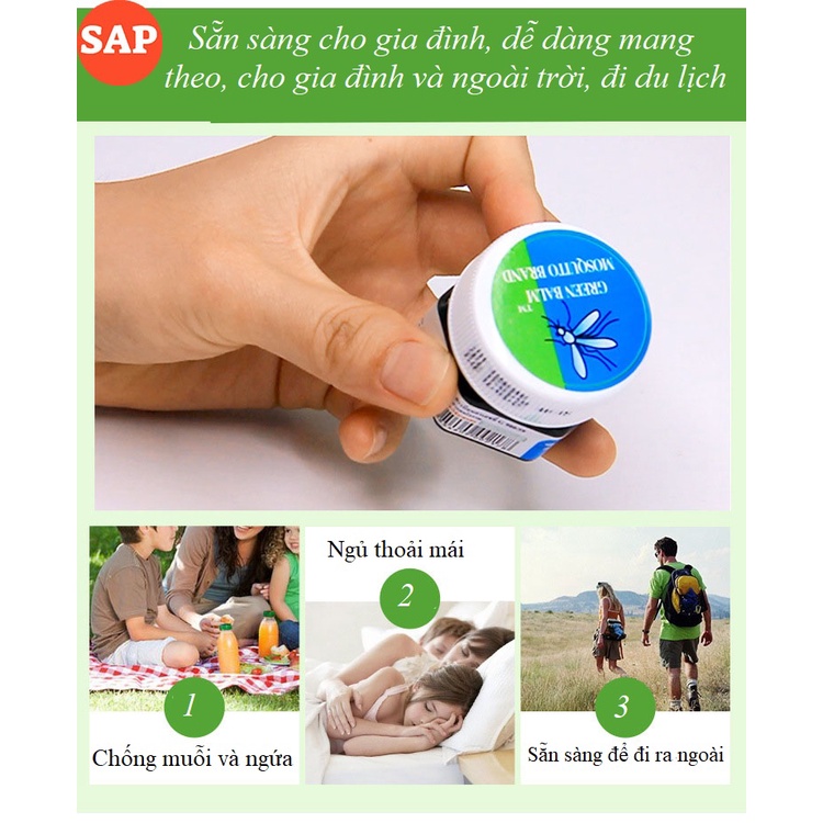 Kem Chống Muỗi Green Balm Mosquito Brand Thái Lan Giúp Xua Muỗi Hiệu Quả, Đánh Tan Cơn Ngứa Nhanh Chóng