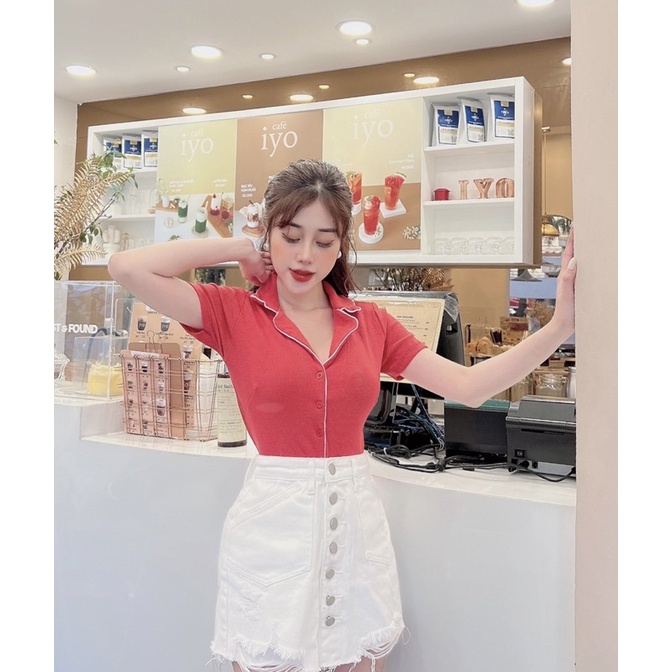 ÁO CROPTOP CỔ VEST