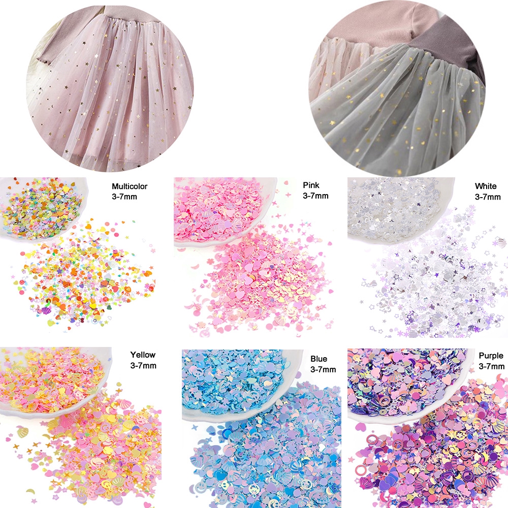 Set 1200 phụ kiện trang trí sổ tay/đám cưới màu sắc lấp lánh nhiều hình dáng khác nhau