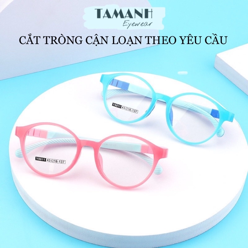 Kính trẻ em gọng dẻo, bản lề 360° siêu bền, siêu dẻo, tặng kèm hộp, khăn lau- nhận cắt mắt cận viễn, loạn