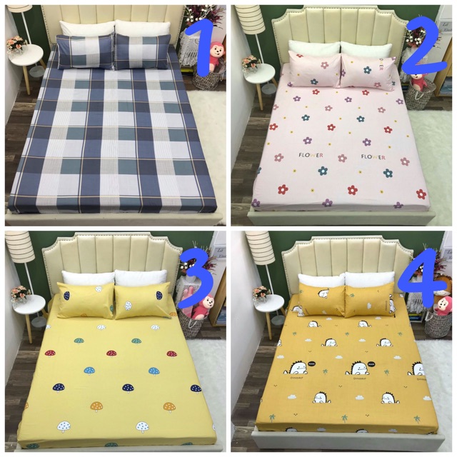 [Đẹp từng cm] Bộ ga gối cotton 100% hàng nhập khẩu, nhiều mẫu