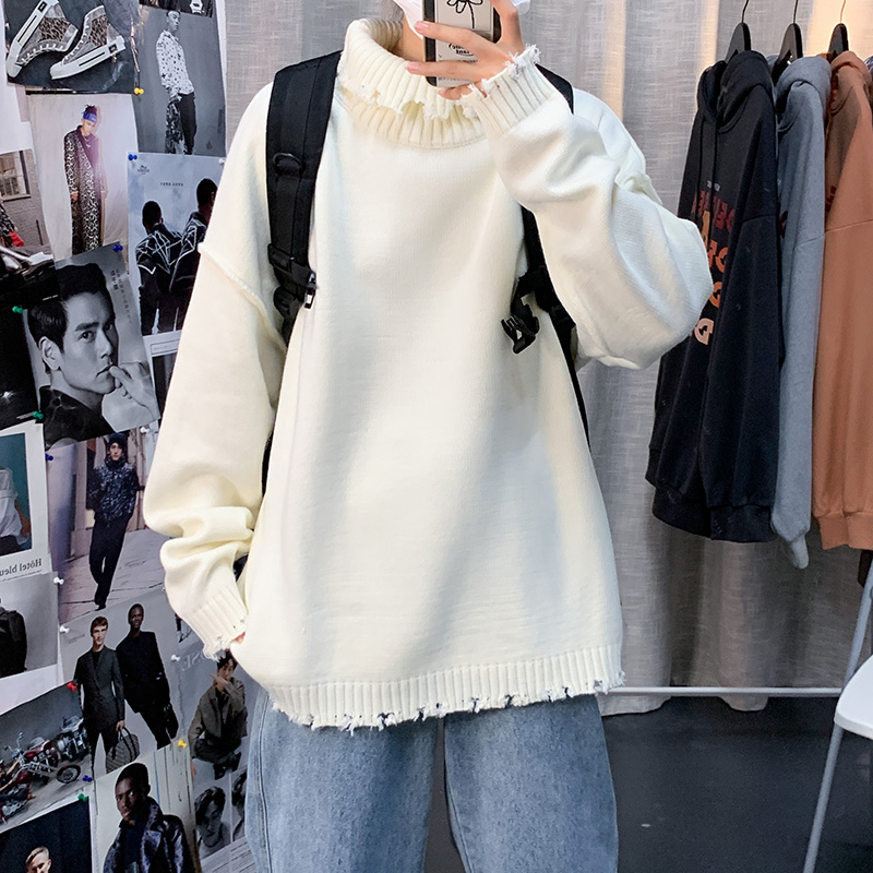 Áo Khoác Sweater Cổ Cao Dáng Rộng Chất Liệu Dày Dặn Trẻ Trung Năng Động