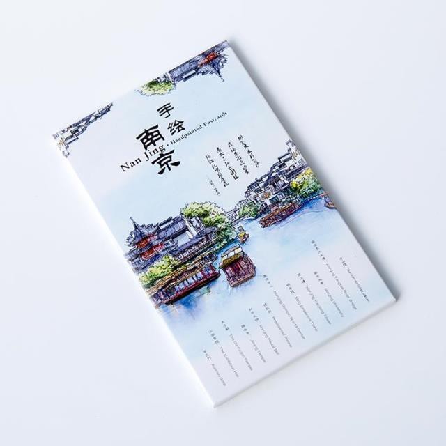 Bộ Thẻ Bưu Thiếp Vẽ Tay Làm Quà Lưu Niệm Phong Cách Trung Hoa