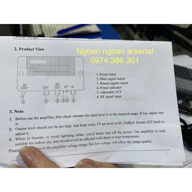 khuếch đại nhựa, khuếch đại tổng truyền hình cáp ra nhiều tivi 8010A