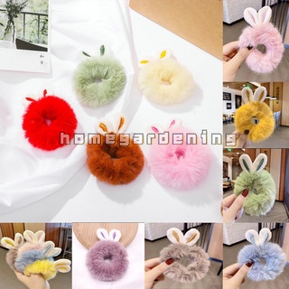 Dây Cột Tóc Co Giãn Đính Lông Thỏ Giả Cho Nữ