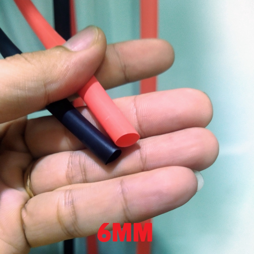 Ống co nhiệt màu đỏ và đen size 4mm, 6mm, 8mm, 10mm