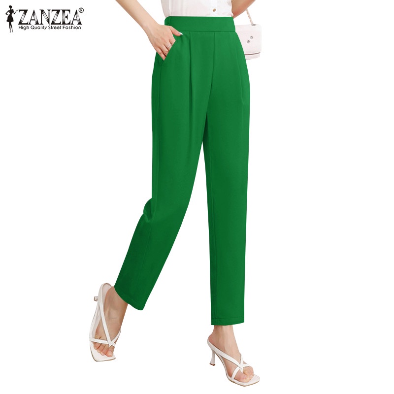 Zanzea Quần Lửng Lưng Cao Có Túi Thời Trang Cho Nữ