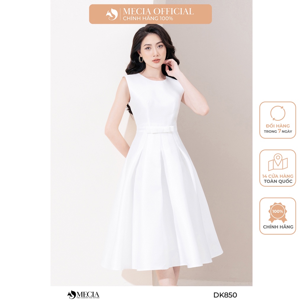 Đầm xòe cao cấp MECIA nơ eo sang trọng DK850