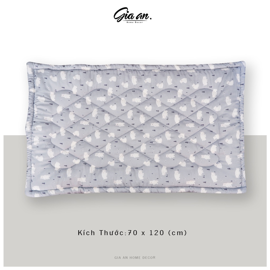 Tấm lót đệm Tencel size 80x140cm chần dày bông cho bé đi học