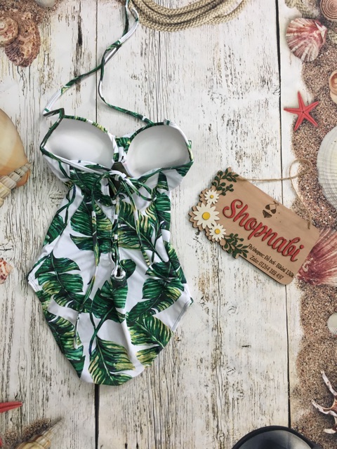 Đồ bơi bikini 1 mảnh lá kim mút dày nâng ngực