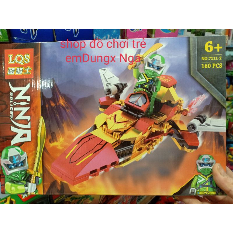 Lego Ninja LQS xiêu xe chiến binh kết hợp rồng hoàng kim lớn NO. 82008-4