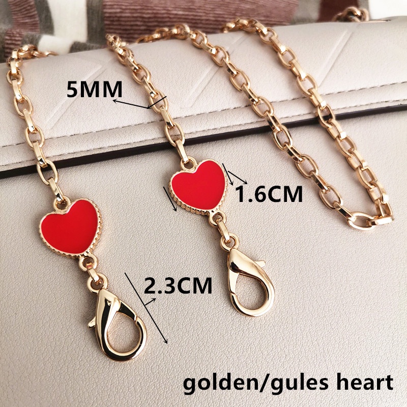 Dây Xích Kim Loại Mở Rộng Gắn Túi Xách Đeo Chéo Hình Trái Tim Thời Trang