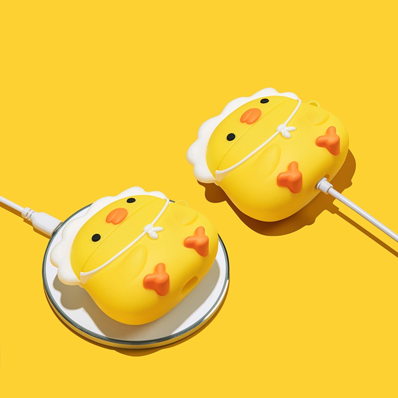 Vỏ Bảo Vệ Hộp Sạc Tai Nghe compatible AirPods 3 2 3D Bằng Silicon Thời Trang