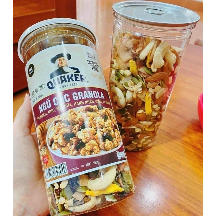 NGŨ CỐC GRANOLA HŨ PET 500Gr Chuẩn Hàng Công Ty