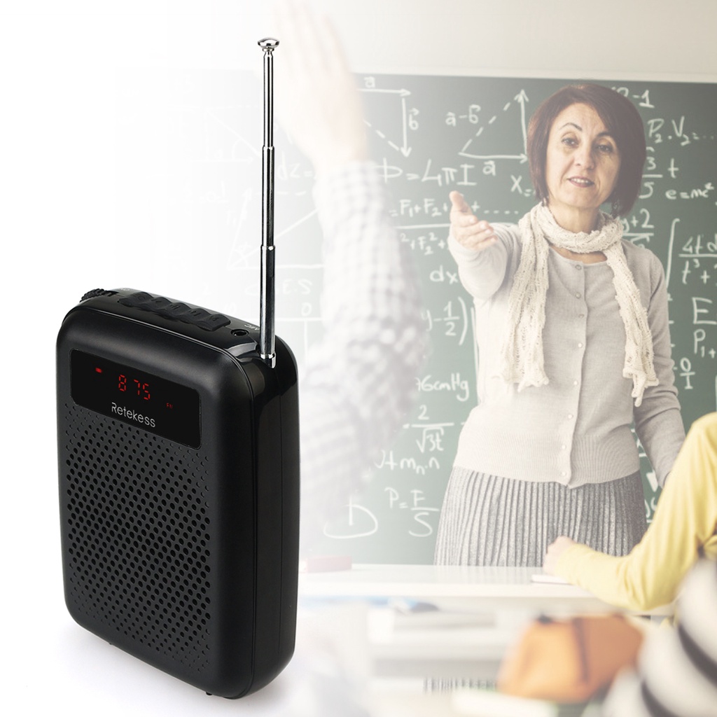 Loa Khuếch Đại Âm Thanh Kỹ Thuật Số Mini 12W Retekess PR16R Bằng ABS Nhỏ Gọn Đa Năng Cho Giáo Viên