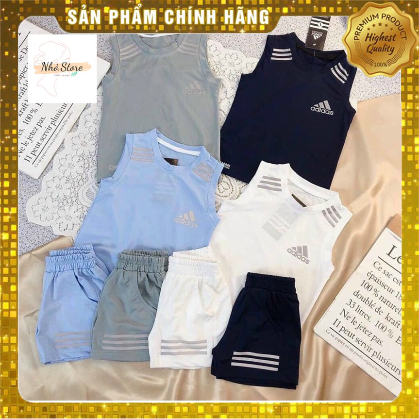 Bộ Thể Thao Adidas Đồ Bộ Bé Trai Chất Cotton Lưới Thông Hơi Mát Logo Phát Quang BT010