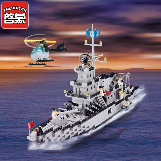 Đồ chơi xếp hình lego thuyền chiến hạm tuần tra 112 siêu to khổng lồ 70cm