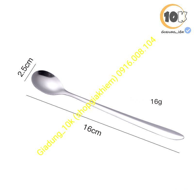 Thìa Trà, Cà Phê Chất Liệu Thép Không Gỉ (16*2.5cm) &amp; (14*2.5cm) (cb)